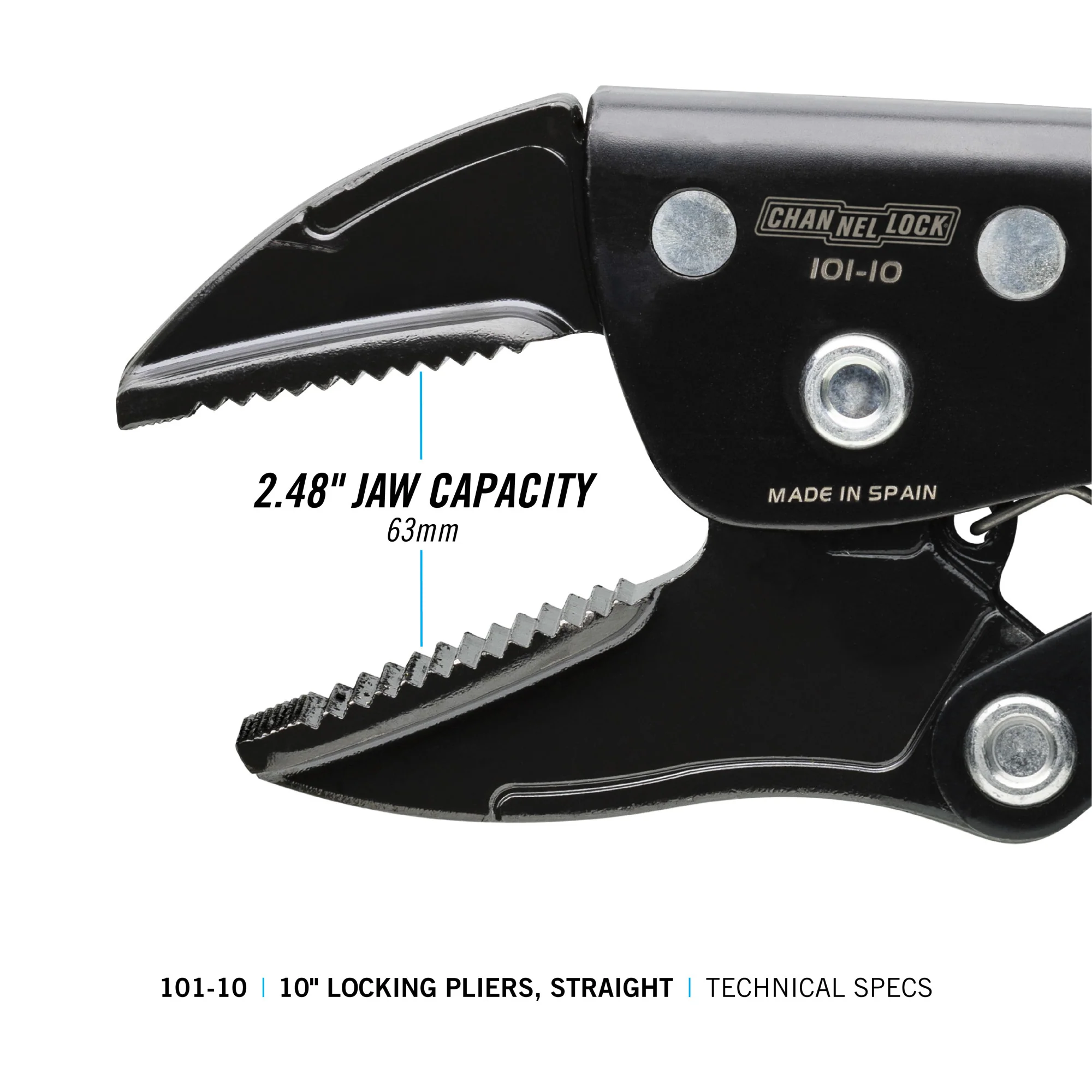 10-inch Straight Jaw Locking Pliers (101-10) - Image 7