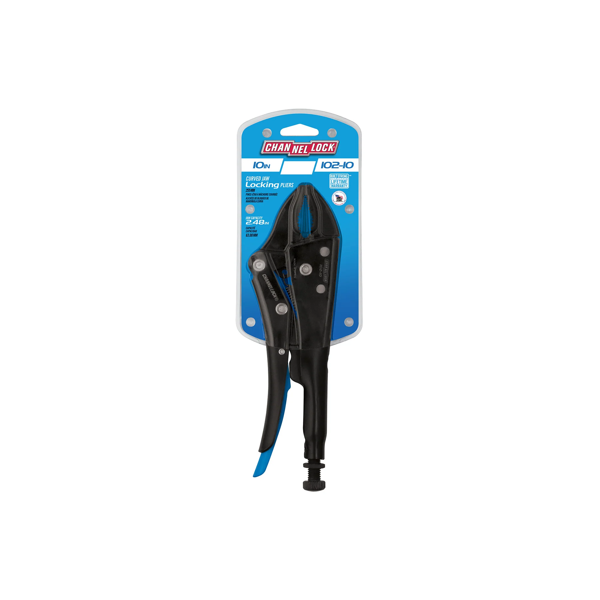 10-inch Curved Jaw Locking Pliers w/ Cutter (102-10) - Image 9