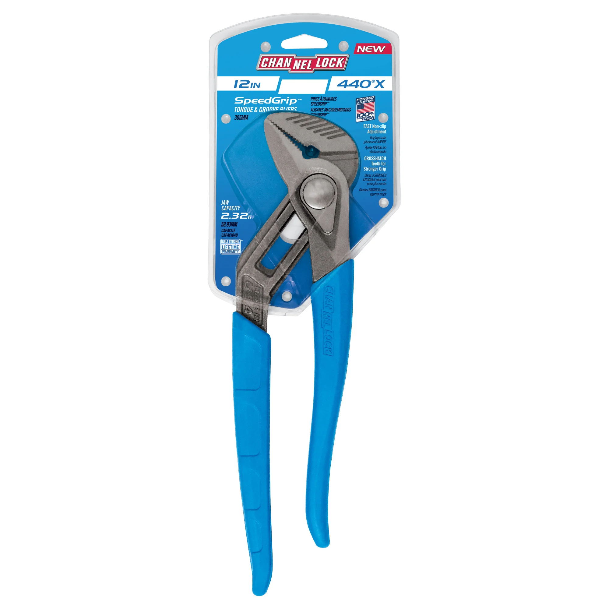 12-inch SPEEDGRIP Straight Jaw Tongue & Groove Pliers (440X) - Image 7