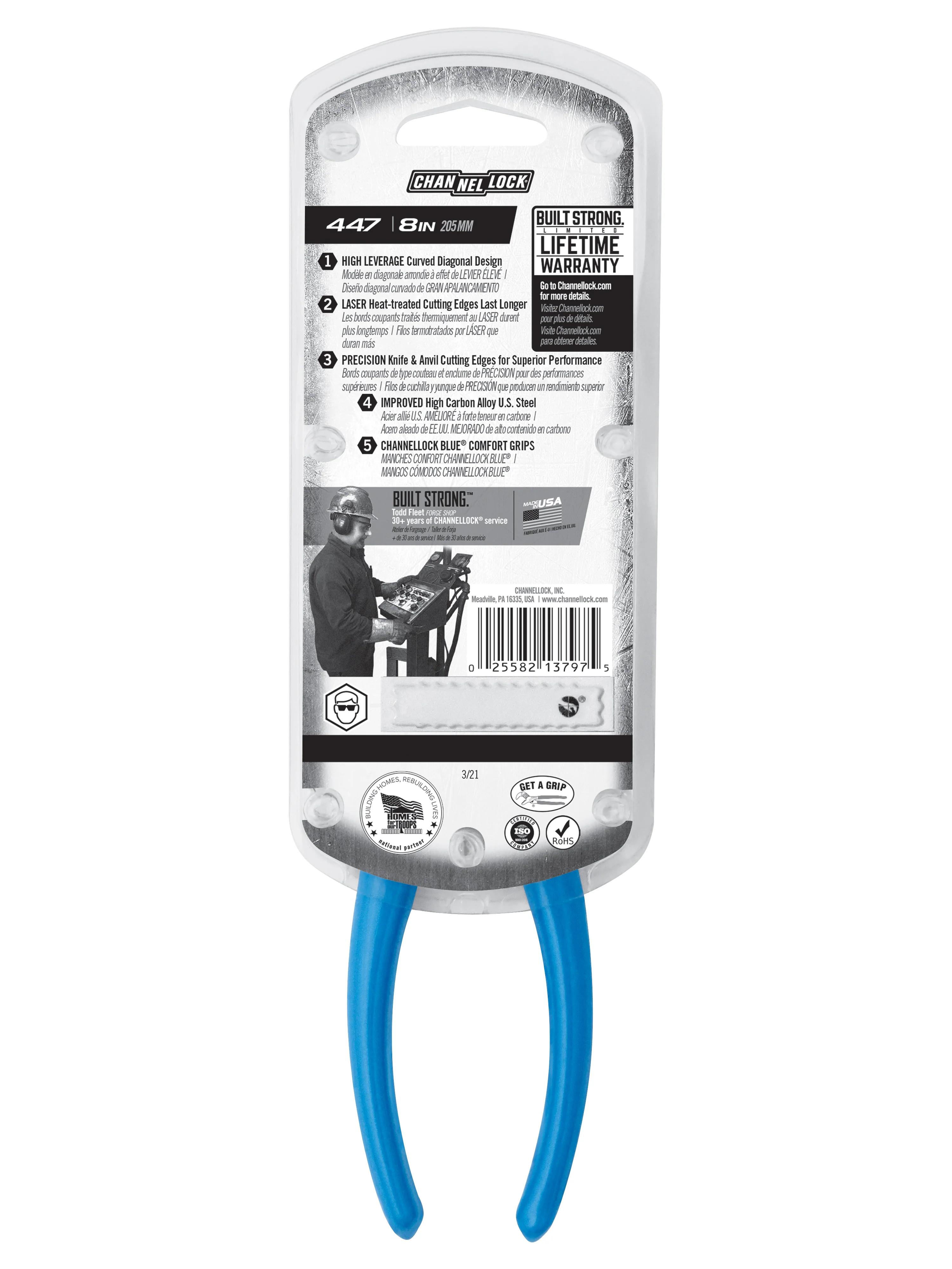 8-inch High Leverage Curved Diagonal Cutting Pliers (447) - Image 5