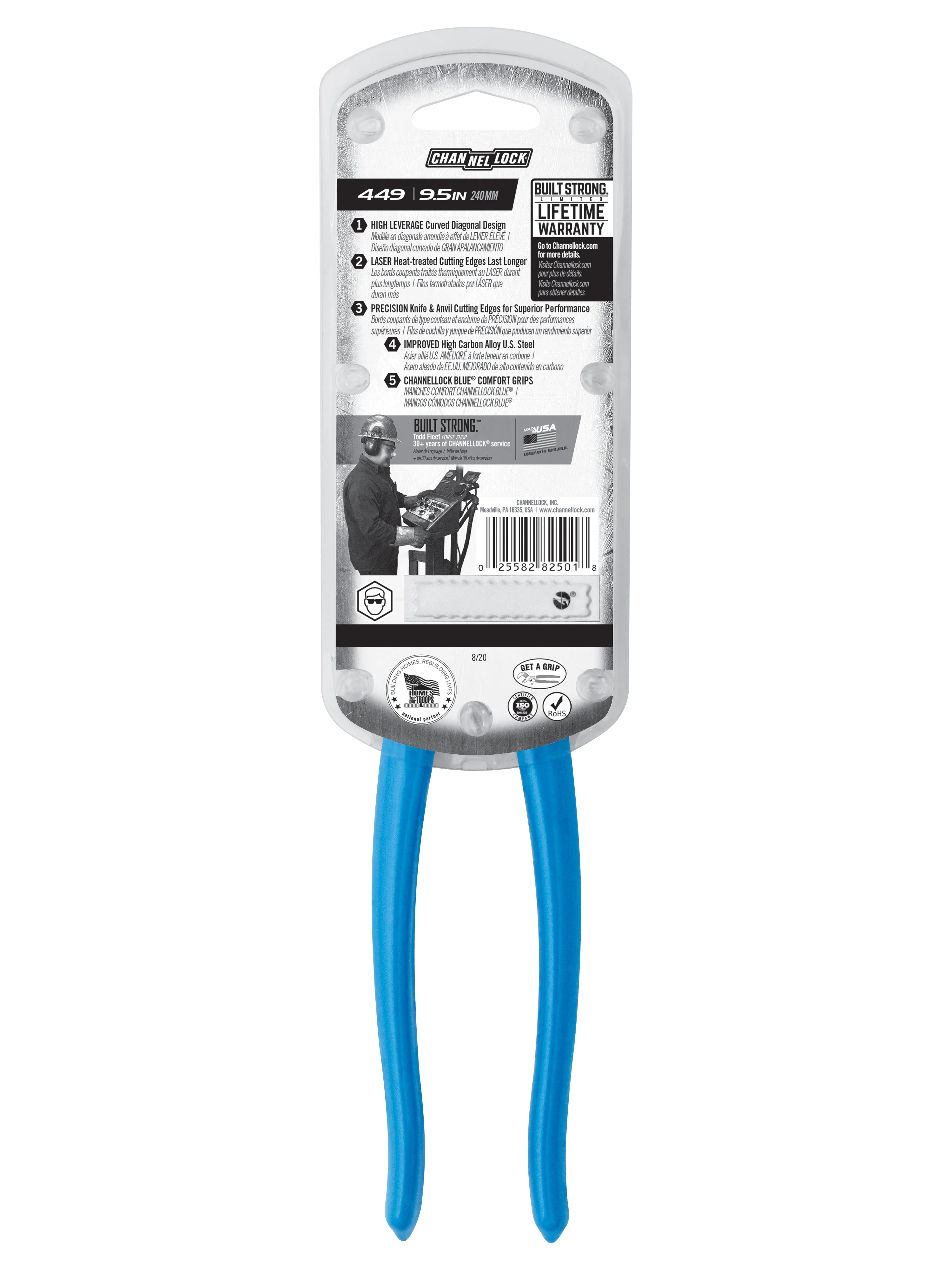 9.5-inch High Leverage Curved Diagonal Cutting Pliers (449) - Image 5