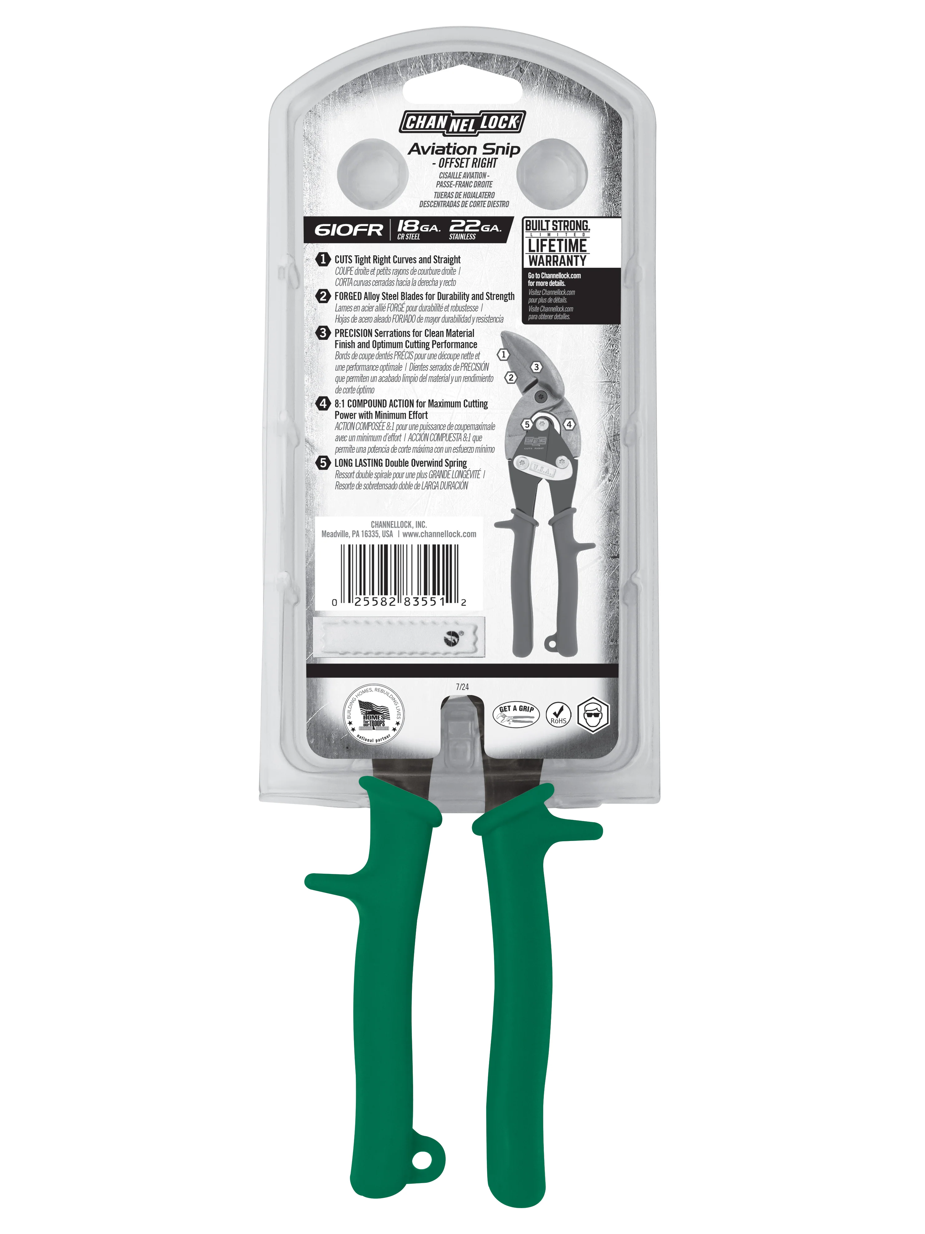 10-inch Offset Right Aviation Snip (610FR) - Image 8